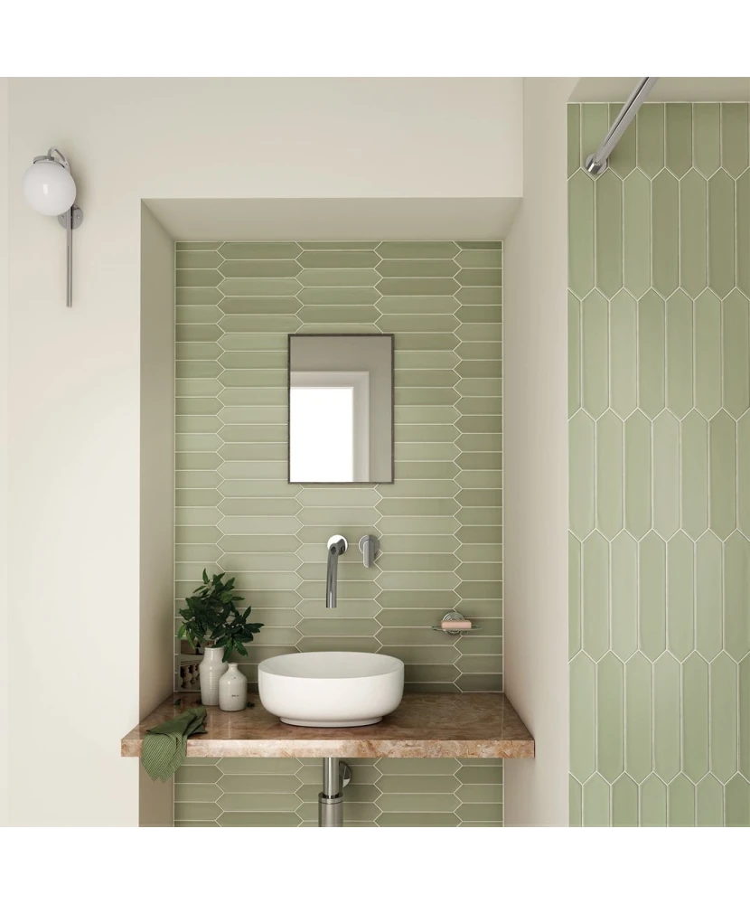Carrelage Lanse Bahia 5x25 cm - posé en salle de bain