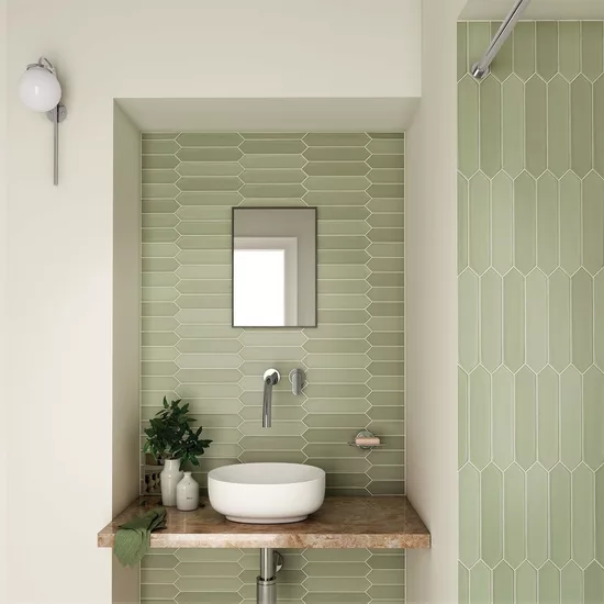Carrelage Lanse Bahia 5x25 cm - posé en salle de bain