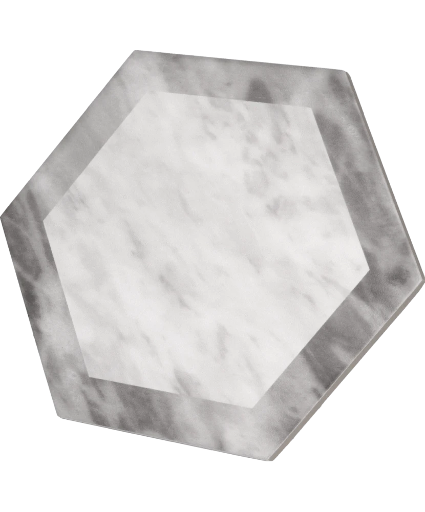 Carrelage Bardiglio Hexagon Geo Mat 17,5x20 cm - vue latérale du carreau