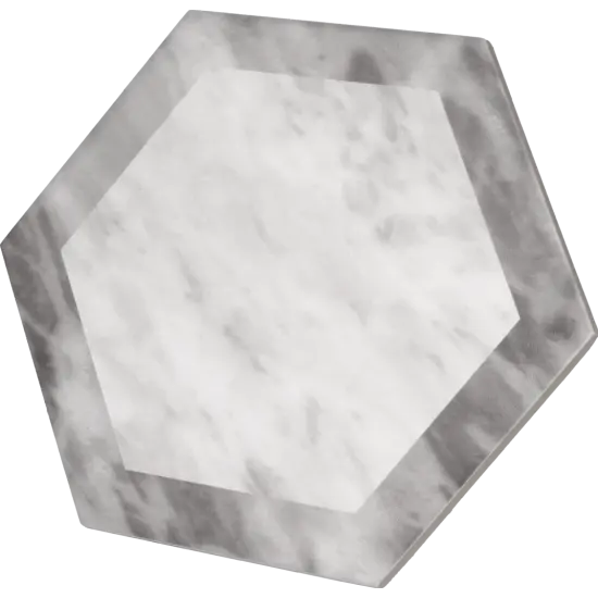 Carrelage Bardiglio Hexagon Geo Mat 17,5x20 cm - vue latérale du carreau