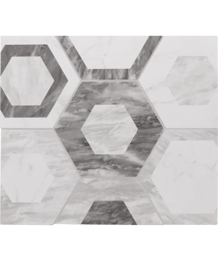 Carrelage Bardiglio Hexagon Geo Mat 17,5x20 cm - panneau de carreaux