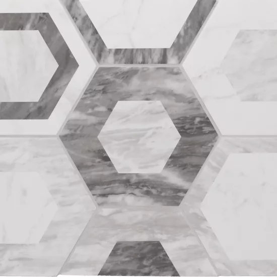Carrelage Bardiglio Hexagon Geo Mat 17,5x20 cm - panneau de carreaux