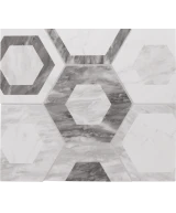 Carrelage Bardiglio Hexagon Geo Mat 17,5x20 cm - panneau de carreaux
