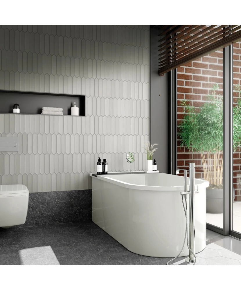 Carrelage Lanse Gray 5x25 cm - posé en salle de bain