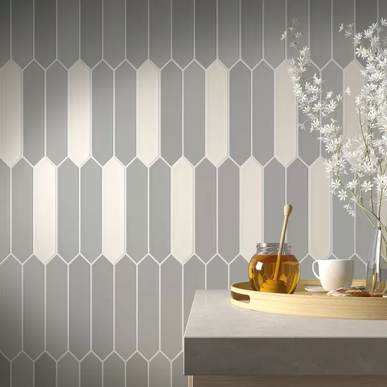 Carrelage Lanse Gray 5x25 cm - posé en cuisine