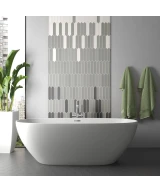 Carrelage Lanse Gray 5x25 cm - posé en salle de bain 2