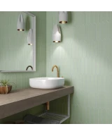 Carrelage Lanse Mint 5x25 cm - posé en salle de bain