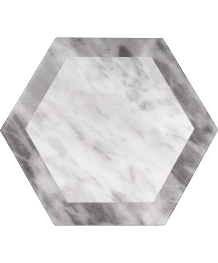 Carrelage Bardiglio Hexagon Geo Mat 17,5x20 cm - vue de face du carreau