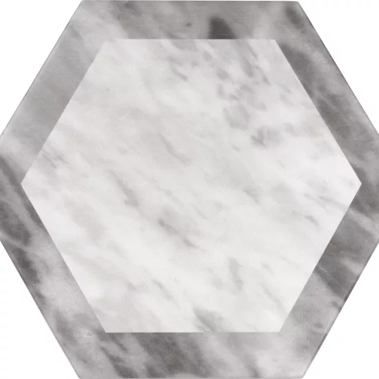 Carrelage Bardiglio Hexagon Geo Mat 17,5x20 cm - vue de face du carreau