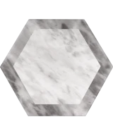Carrelage Bardiglio Hexagon Geo Mat 17,5x20 cm - vue de face du carreau