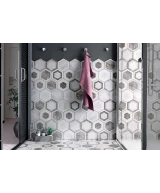 Carrelage Bardiglio Hexagon Geo Mat 17,5x20 cm - vue d’ambiance