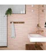 Carrelage Lanse Rose 5x25 cm - posé en salle de bain
