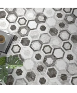 Carrelage Bardiglio Hexagon Geo Mat 17,5x20 cm - vue d’ambiance 2