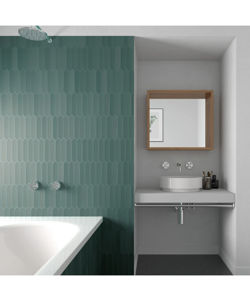 Carrelage Lanse Viridian 5x25 cm - vue d’ambiance