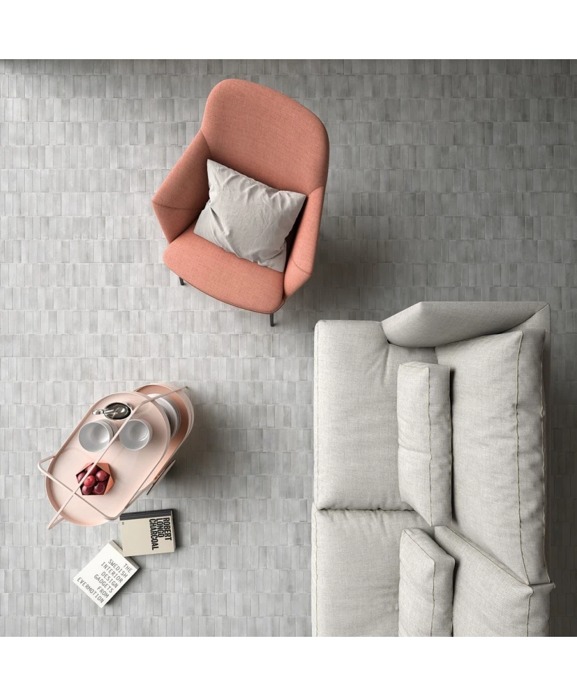 Carrelage Coco Amber Grey Mat 5x15 cm - vue d’ambiance