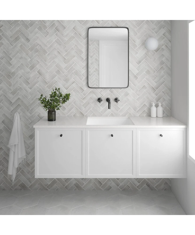 Carrelage Coco Amber Grey Mat 5x15 cm - vue d’ambiance 2