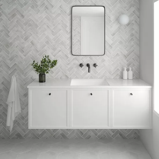 Carrelage Coco Amber Grey Mat 5x15 cm - vue d’ambiance 2