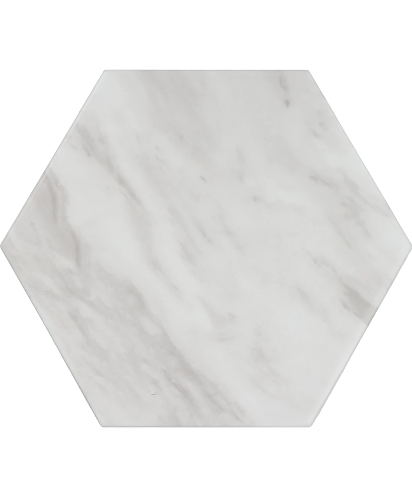 Carrelage Bardiglio Hexagon Light Mat 17,5x20 cm - vue de face du carreau