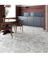 Carrelage Bardiglio Hexagon Light Mat 17,5x20 cm - vue d’ambiance 2