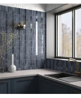 Carrelage Coco Blue Night 5x15 cm - vue d’ambiance