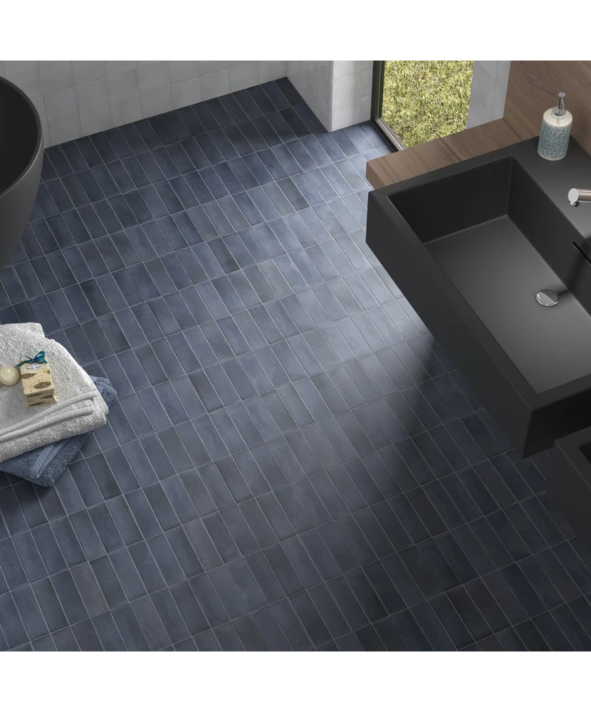 Carrelage Coco Blue Night Mat 5x15 cm - vue d’ambiance 2