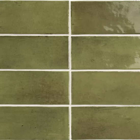 Carrelage Coco Verd 5x15 cm - panneau de carreaux