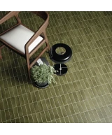Carrelage Coco Verd Mat 5x15 cm - vue d’ambiance