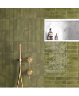 Carrelage Coco Verd Mat 5x15 cm - vue d’ambiance 4