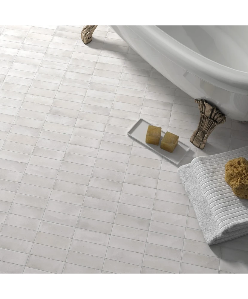 Carrelage Coco White Mat 5x15 cm - vue d’ambiance
