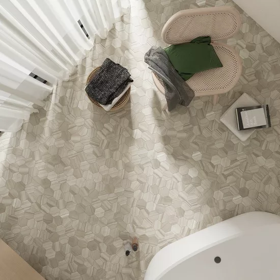 Carrelage Lithos Beige 11,6x10,1 cm - vue d’ambiance 3