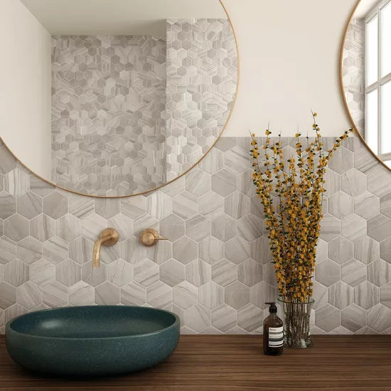 Carrelage Lithos Beige 11,6x10,1 cm - vue d’ambiance 4