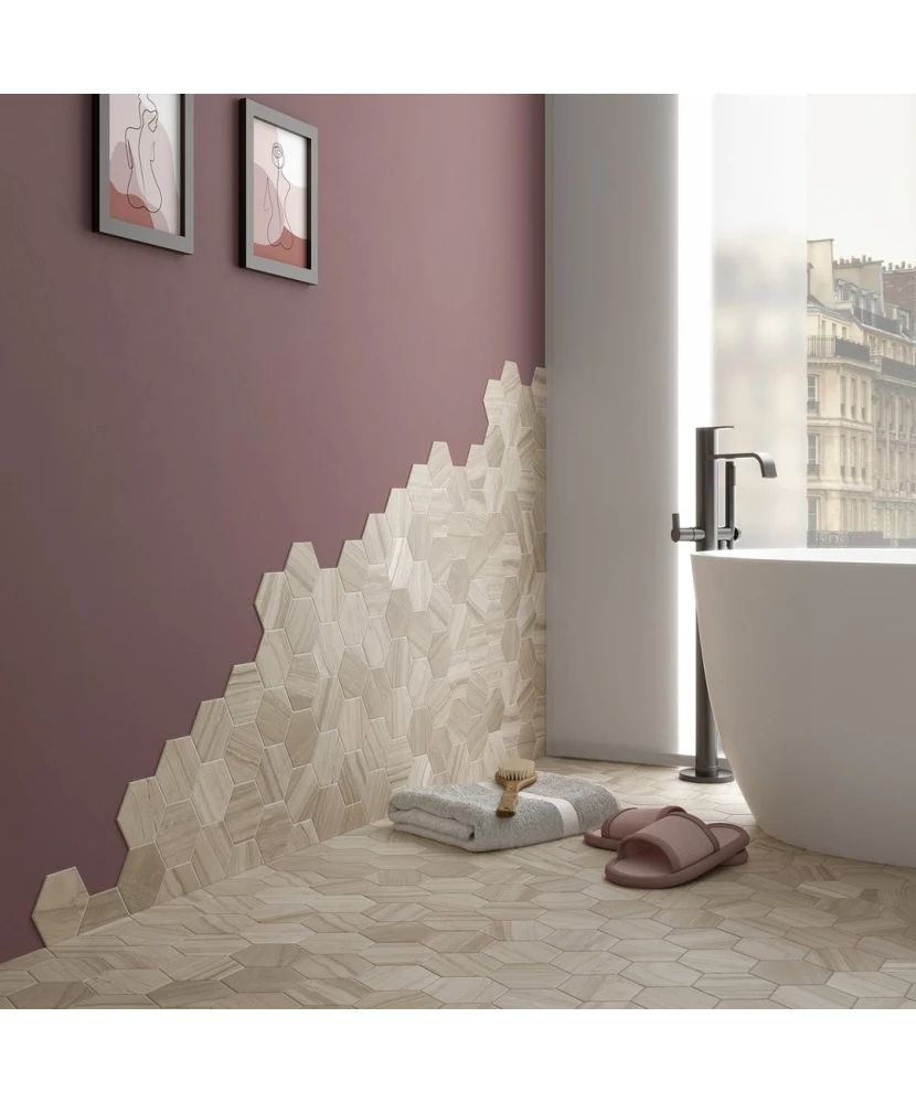 Carrelage Lithos Beige 11,6x10,1 cm - vue d’ambiance 5