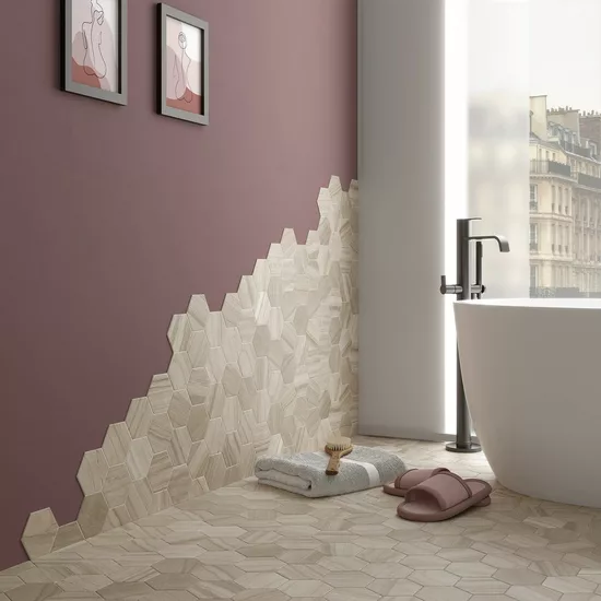 Carrelage Lithos Beige 11,6x10,1 cm - vue d’ambiance 5
