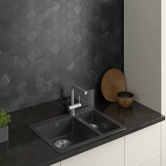 Carrelage Lithos Dark 11,6x10,1 cm - vue d’ambiance 2