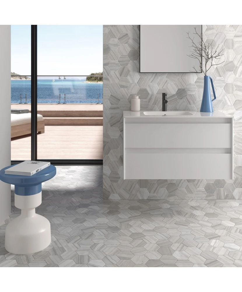 Carrelage Lithos Grey 11,6x10,1 cm - vue d’ambiance 8