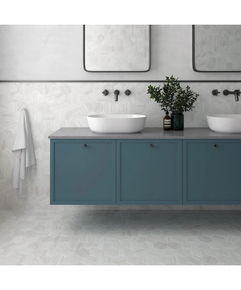 Carrelage Lithos White 11,6x10,1 cm - vue d’ambiance 4