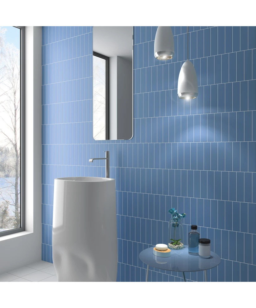 Carrelage Costa Nova Banyan Blue Mat 5x20 cm - vue d’ambiance 2