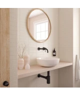 Carrelage Costa Nova Beige Pale Mat 5x20 cm - posé en salle de bain