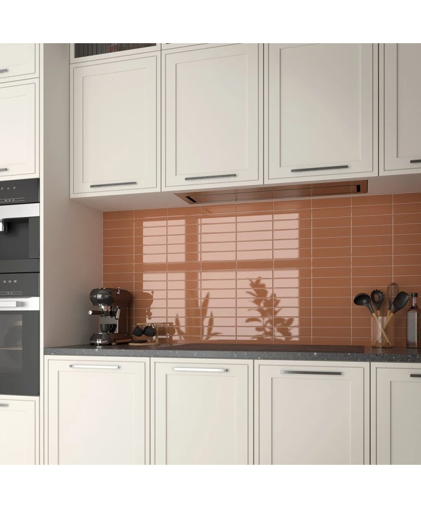 Carrelage Costa Nova Terra 5x20 cm - posé en cuisine