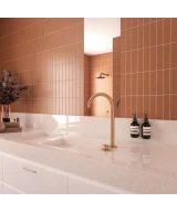 Carrelage Costa Nova Terra Mat 5x20 cm - posé en salle de bain