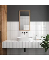 Carrelage Costa Nova White 5x20 cm - posé en salle de bain