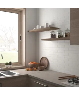Carrelage Costa Nova White Mat 5x20 cm - posé en cuisine