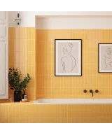 Carrelage Costa Nova Yellow 5x20 cm - posé en salle de bain