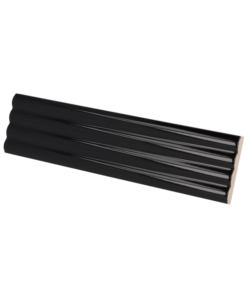 Carrelage Onda Black 5x20 cm - vue latérale du carreau