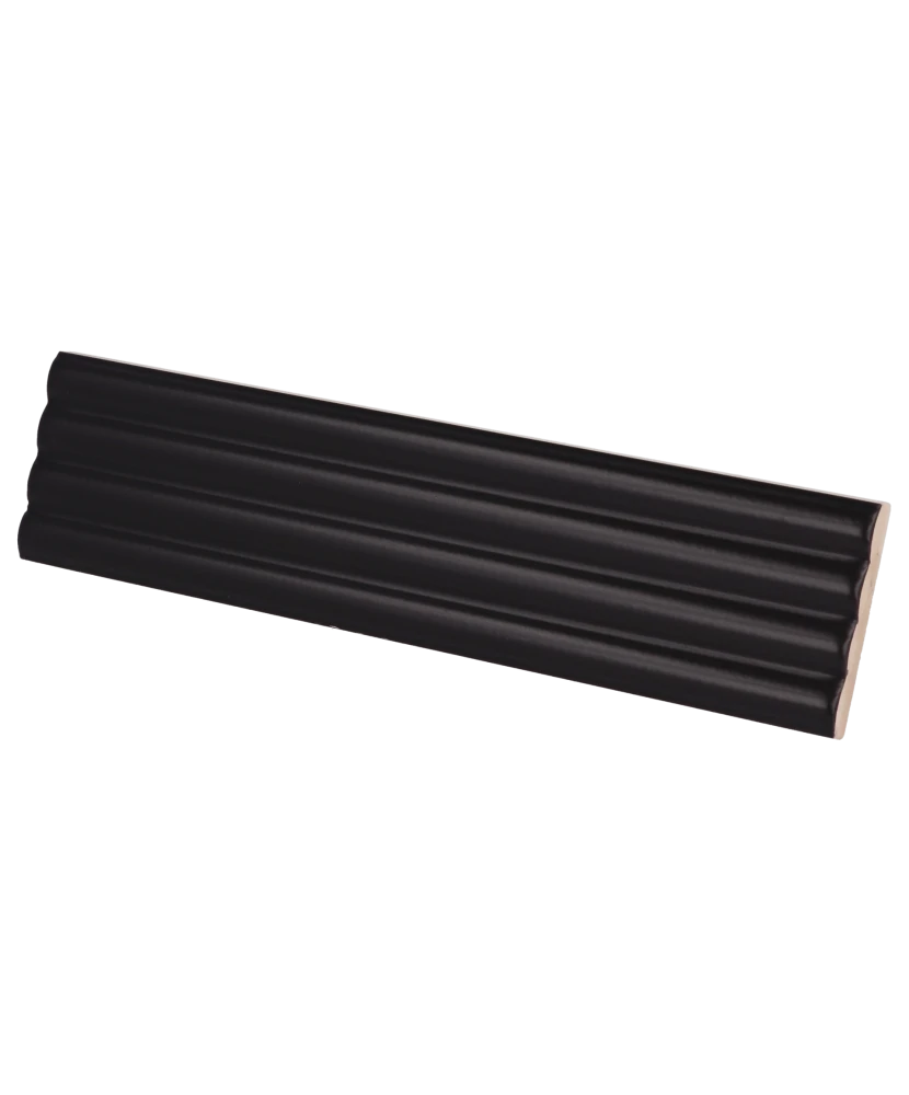 Carrelage Onda Black Mat 5x20 cm - vue latérale du carreau