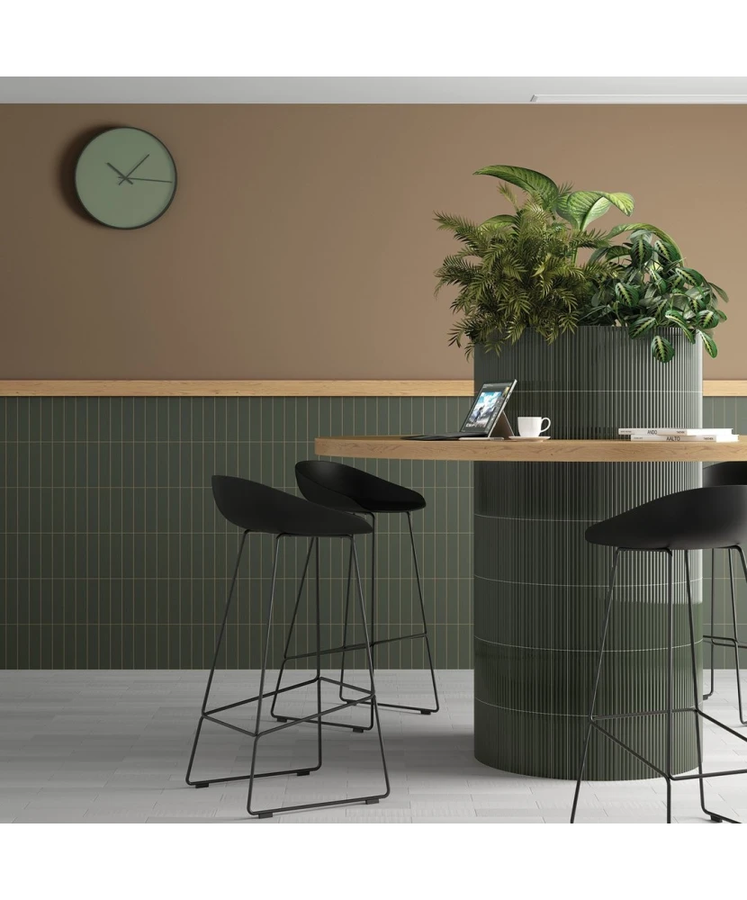 Carrelage Onda Laurel Green 5x20 cm - vue d’ambiance