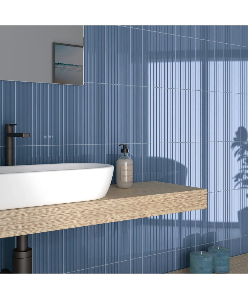 Carrelage Praia Banyan Blue 5x20 cm - vue d’ambiance