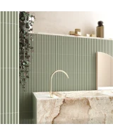 Carrelage Praia Tansy Green Mat 5x20 cm - vue d’ambiance