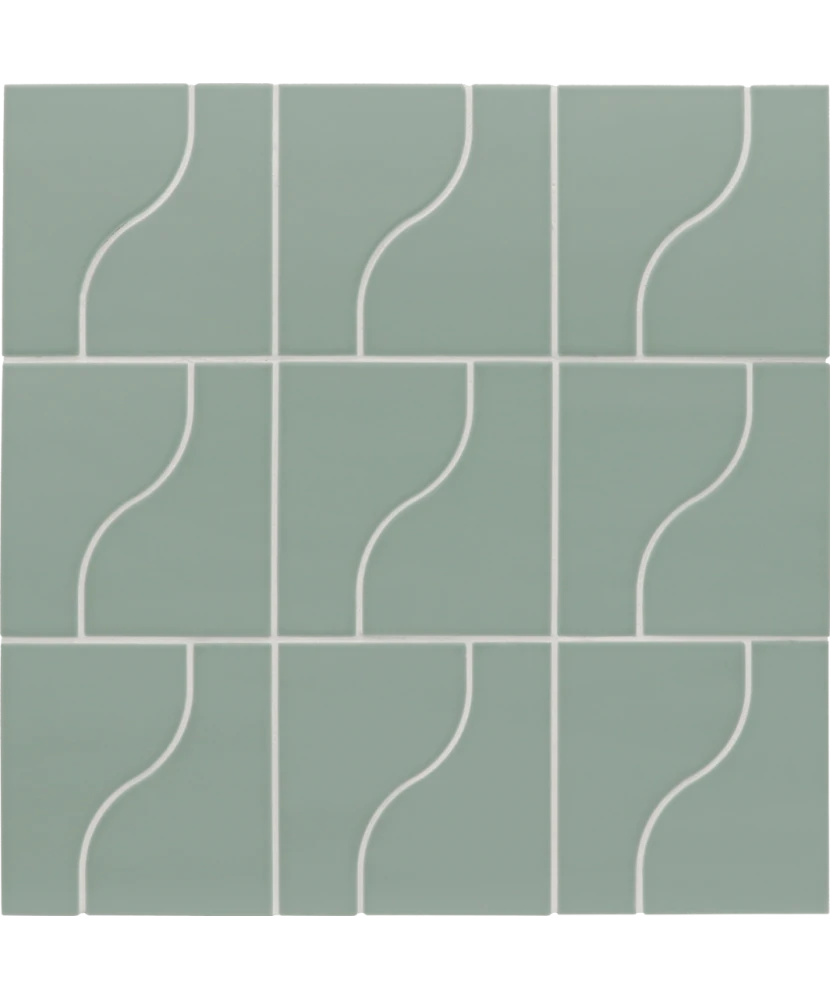 Carrelage Curve Aquarium Mat 8,3x12 cm - panneau de carreaux