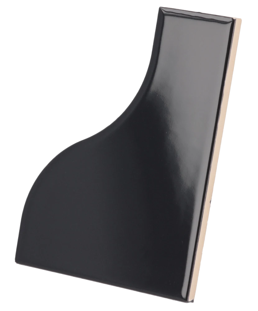Carrelage Curve Black 8,3x12 cm - vue latérale du carreau